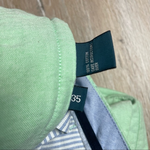 Polo Ralph Lauren MENS OXFORD khaki chino flat front shorts green SZ 35 - Picture 3 of 9